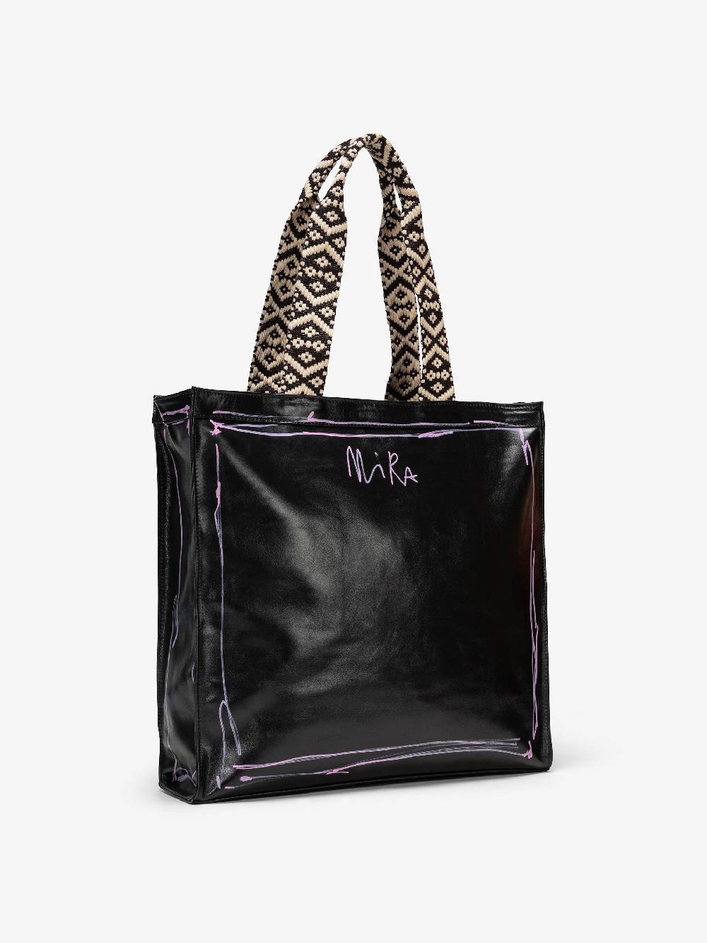 Nira Rubens SHOPPING BAG BLACK GLOSSY - STREET Sottocosto
