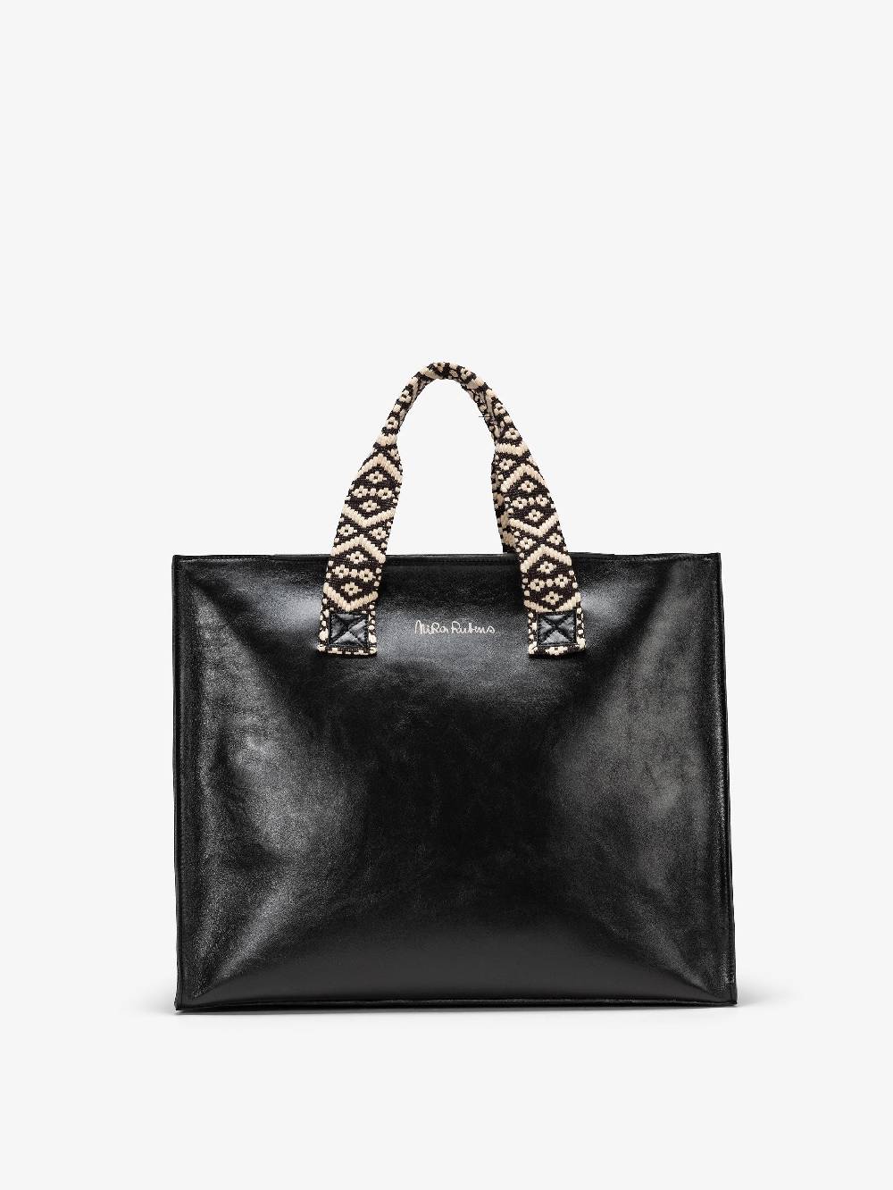Nira Rubens EASY TOTE BLACK GLOSSY - LOGO Novità