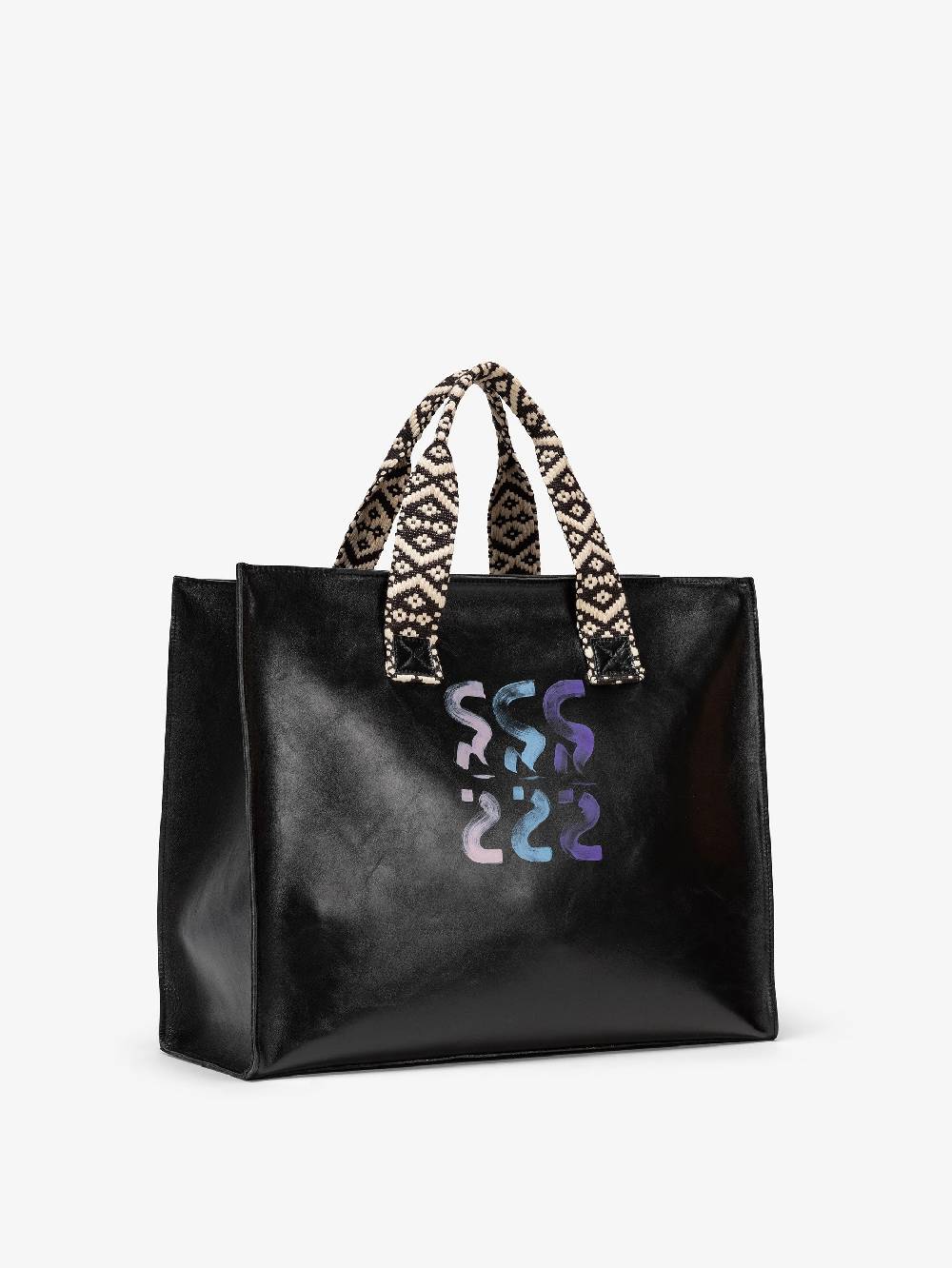 Nira Rubens EASY TOTE BLACK GLOSSY - LOGO Novità