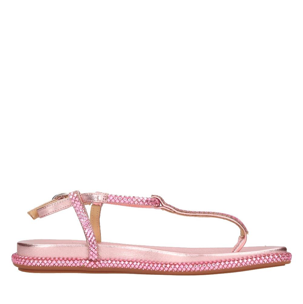 ALMA EN PENA Sandali flat infradito in pelle e strass Promozione Limitata