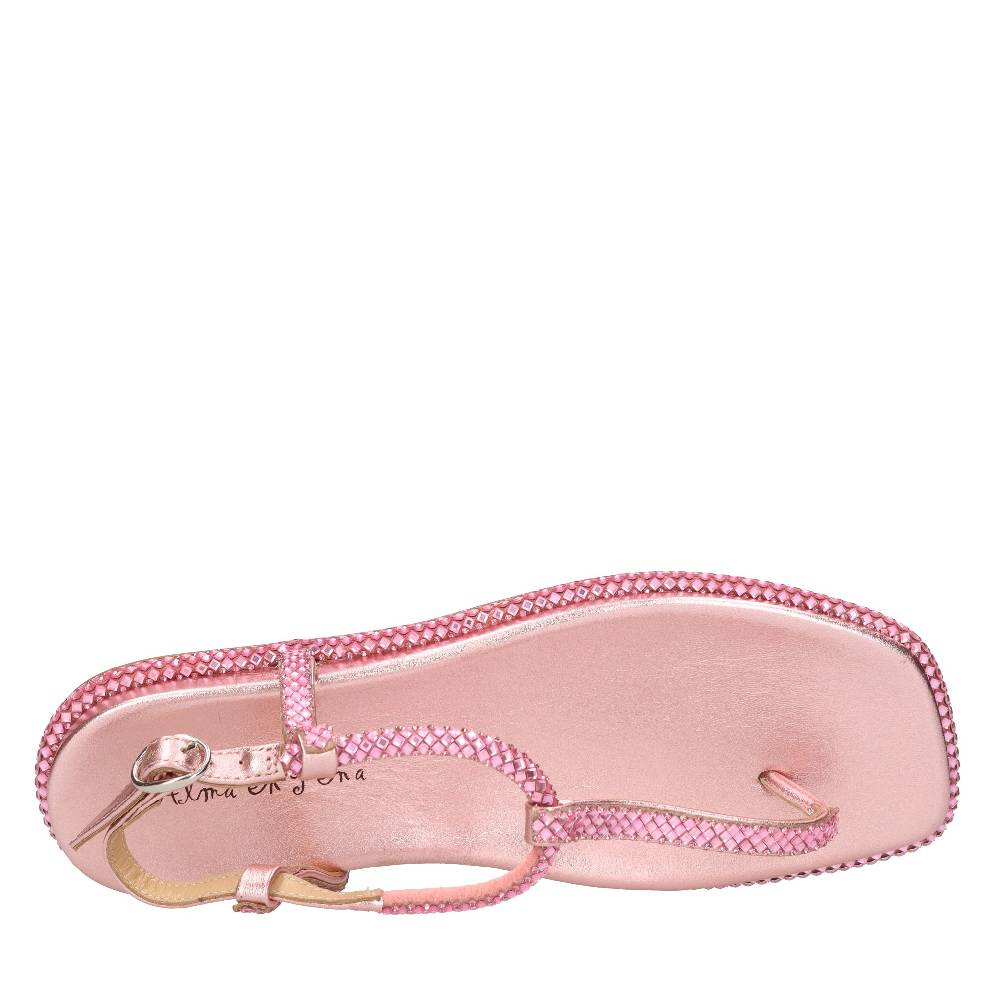 ALMA EN PENA Sandali flat infradito in pelle e strass Promozione Limitata