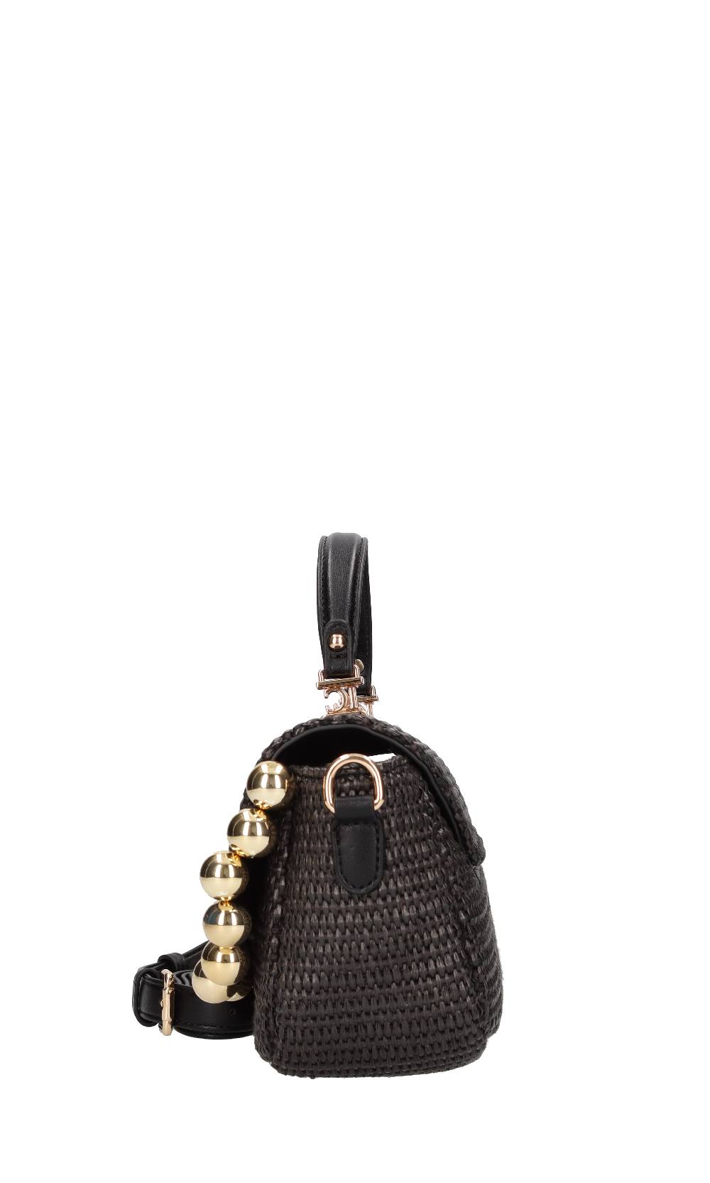 LA CARRIE Borsa in rafia ed ecopelle In Vendita