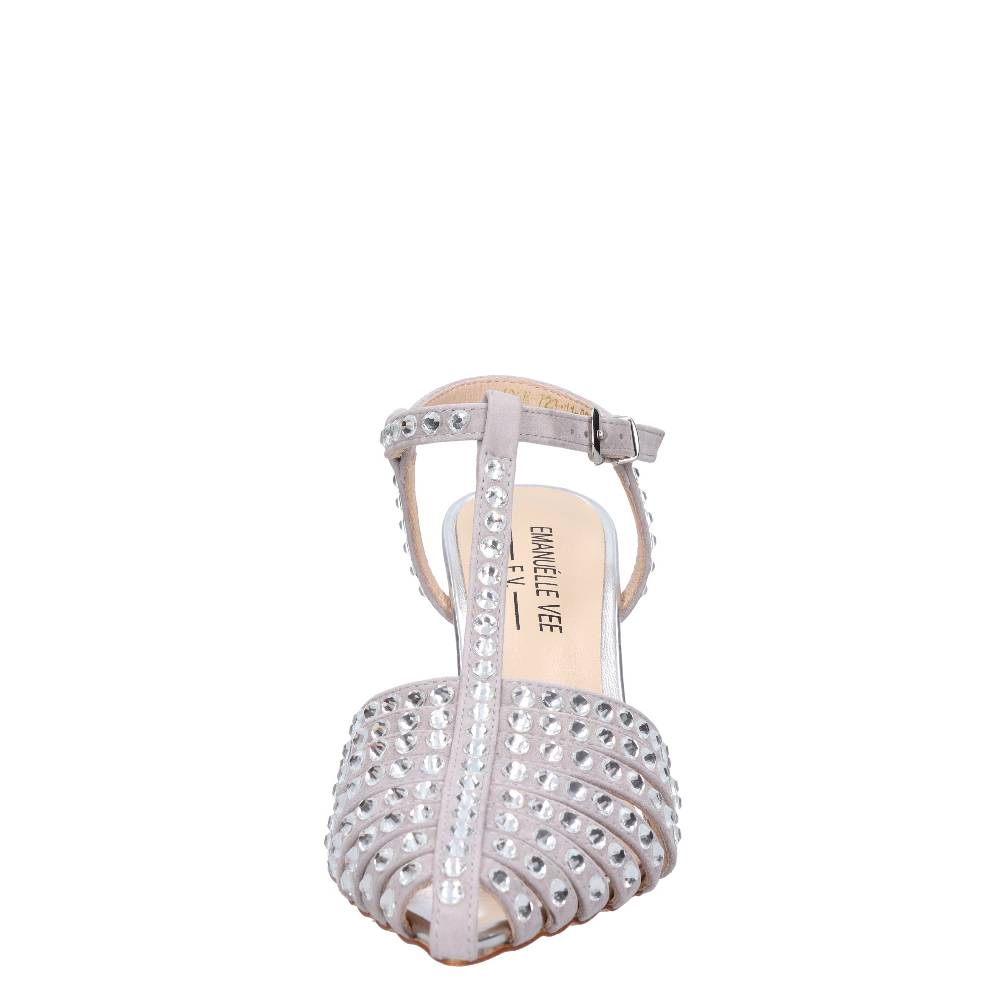 EMANUELLE VEE Décolleté Slingback in pelle e strass Promozione