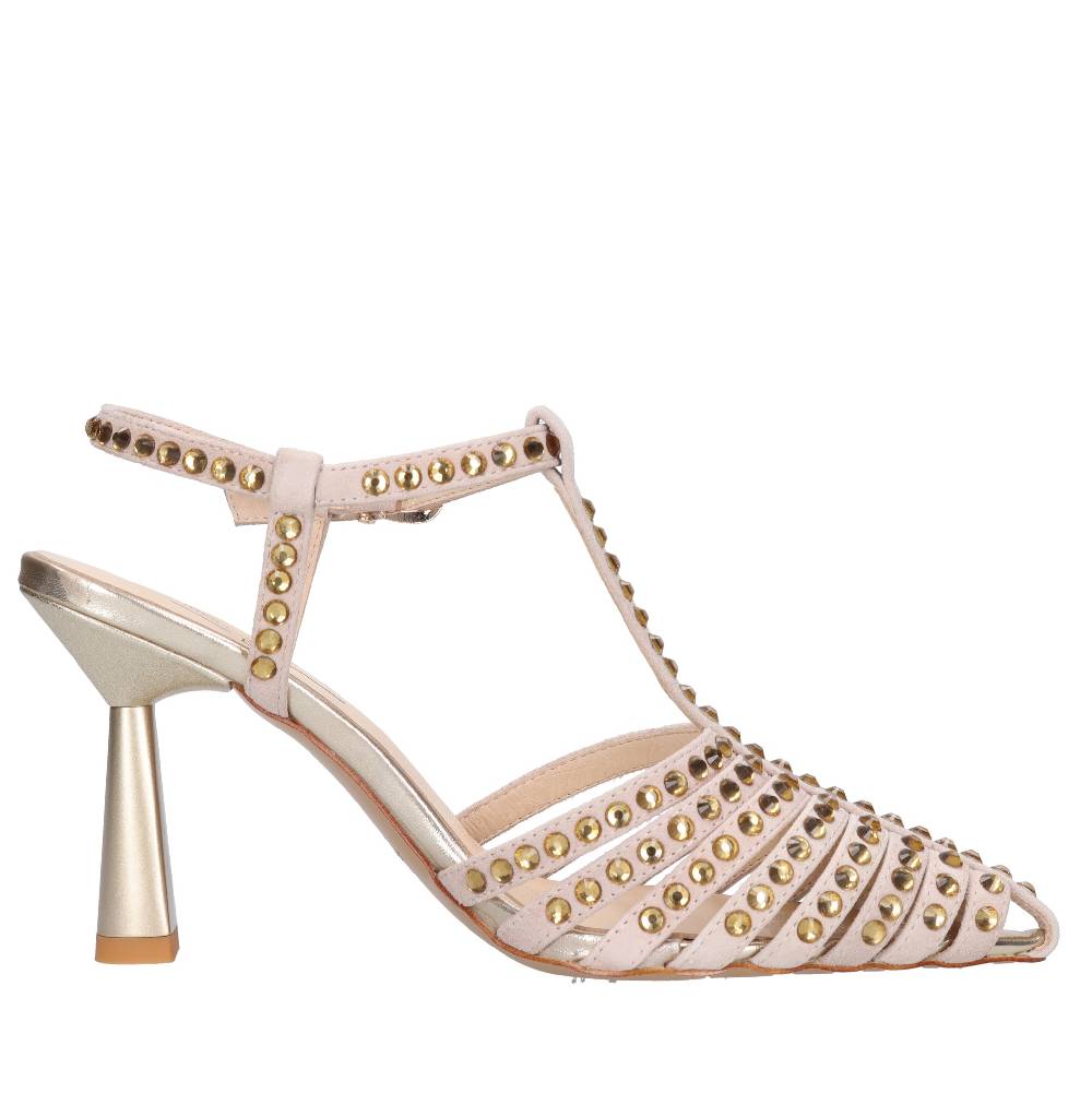 EMANUELLE VEE Décolleté in pelle e strass Shopping Online