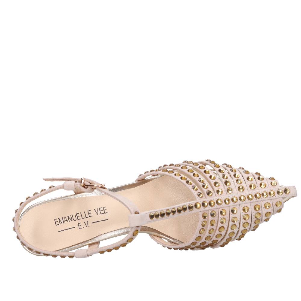 EMANUELLE VEE Décolleté in pelle e strass Shopping Online