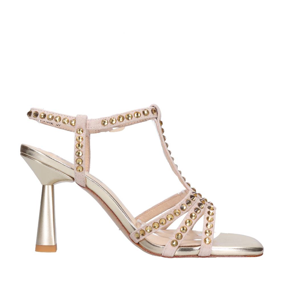 EMANUELLE VEE Sandali in pelle e strass Sottocosto
