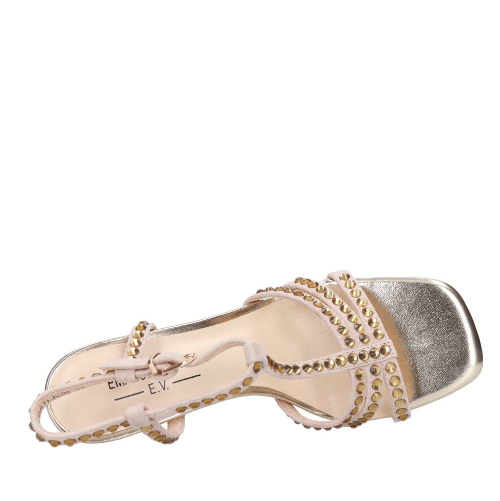 EMANUELLE VEE Sandali in pelle e strass Sottocosto