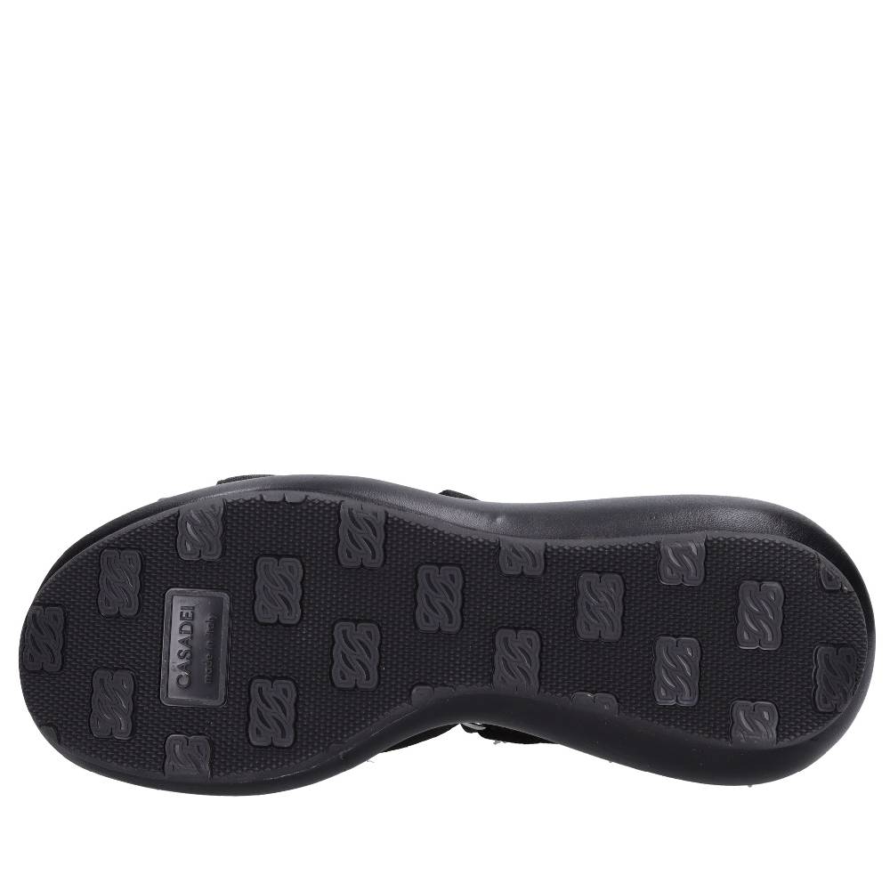 CASADEI Mules Zeppa in pelle e tessuto In Saldo