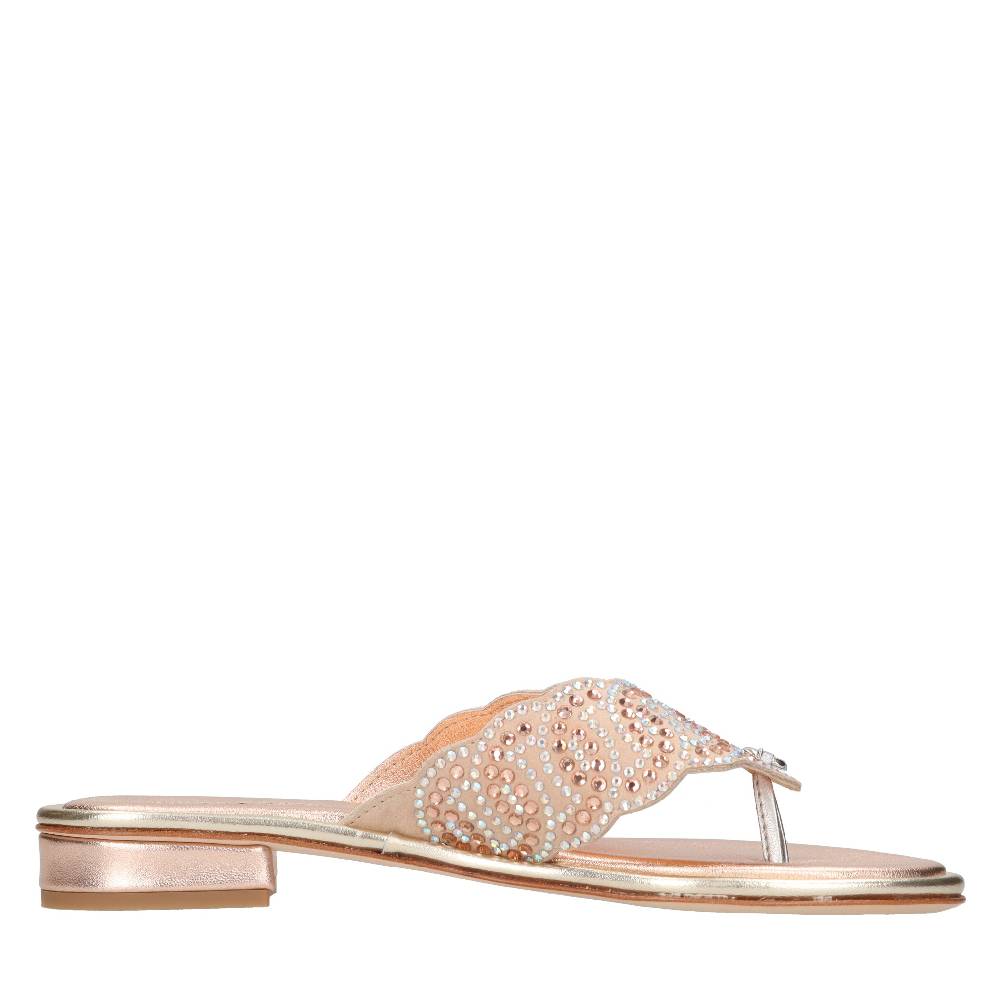 PASQUINI Mules in camoscio e strass Qualità Garantita