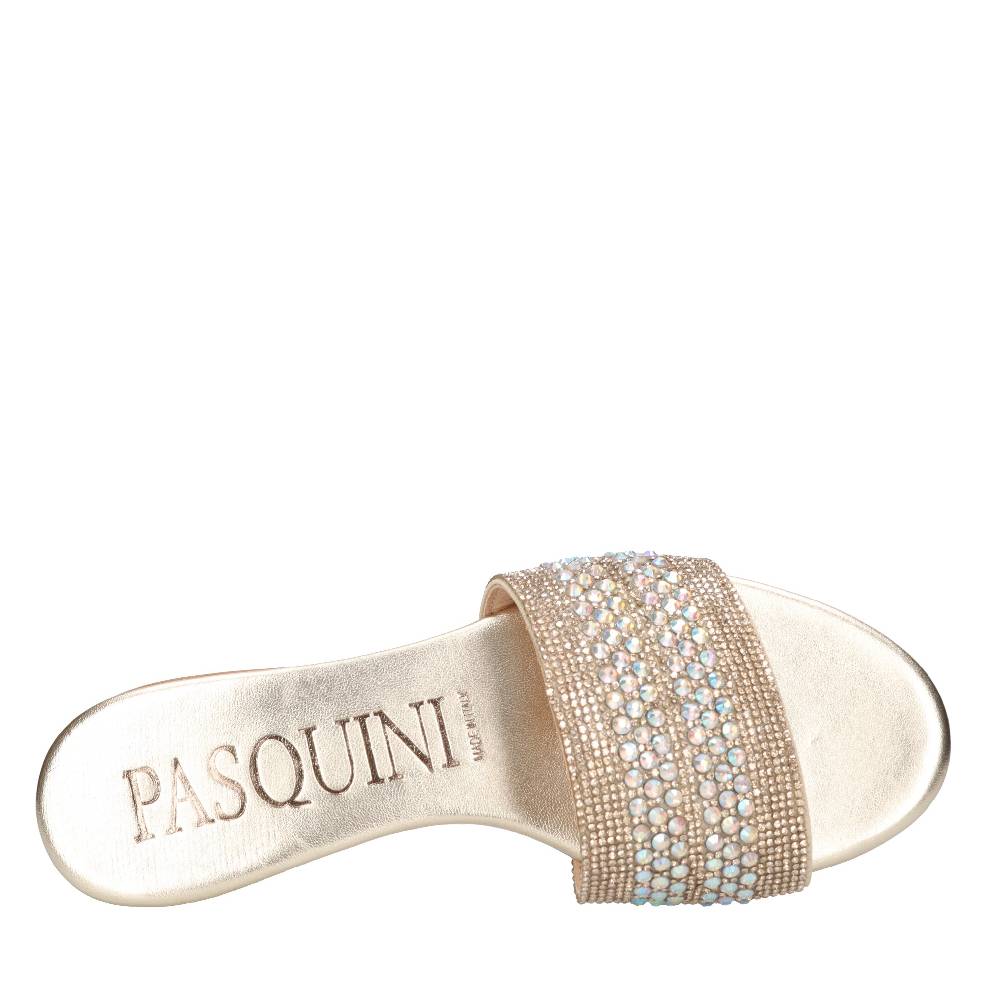 PASQUINI Mules in pelle e strass Acquista Ora