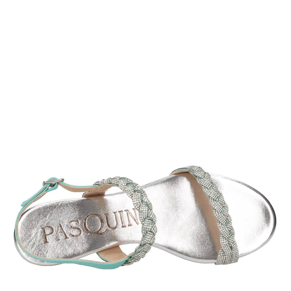 PASQUINI Sandali in pelle e strass Consegna Veloce