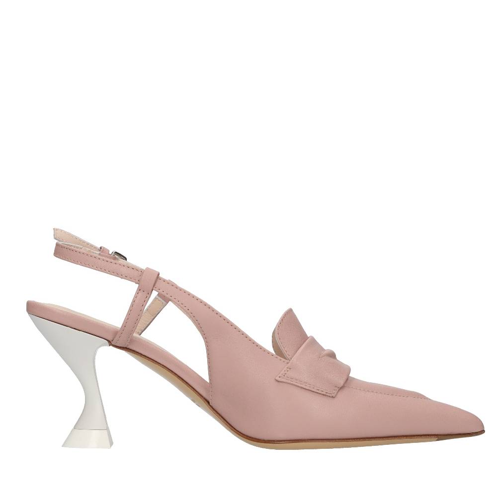 STRATEGIA Décolleté slingback in pelle In Vendita