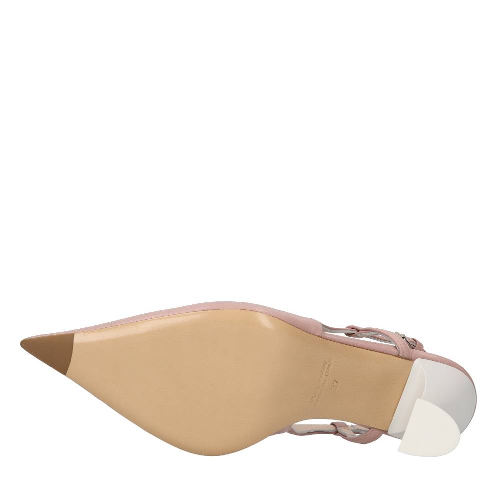 STRATEGIA Décolleté slingback in pelle In Vendita