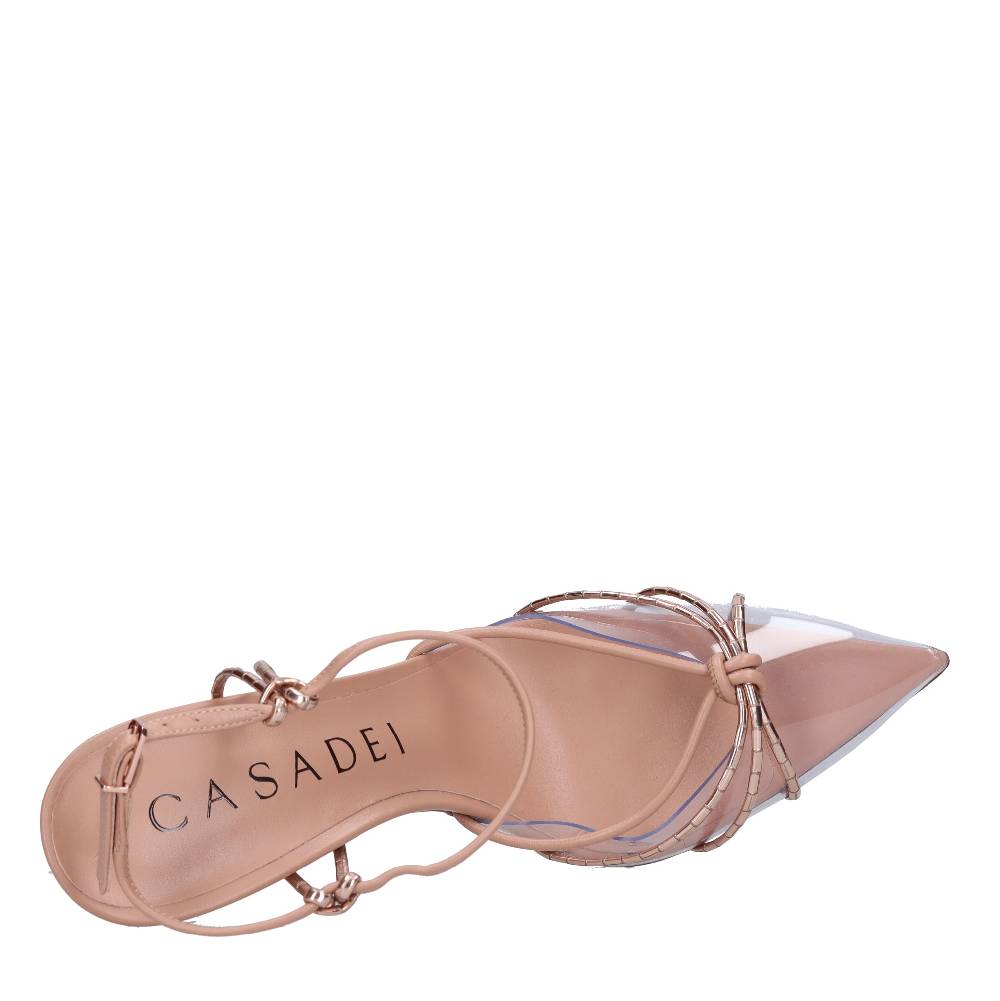 CASADEI Décolleté Slingback in pelle e plexiglass Negozio