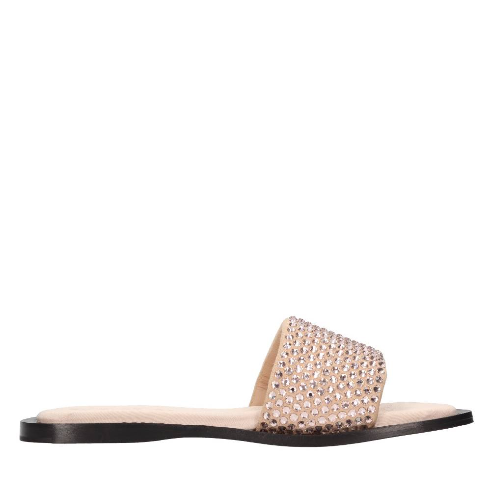 EDDY DANIELE Mules in camoscio e strass Sconto
