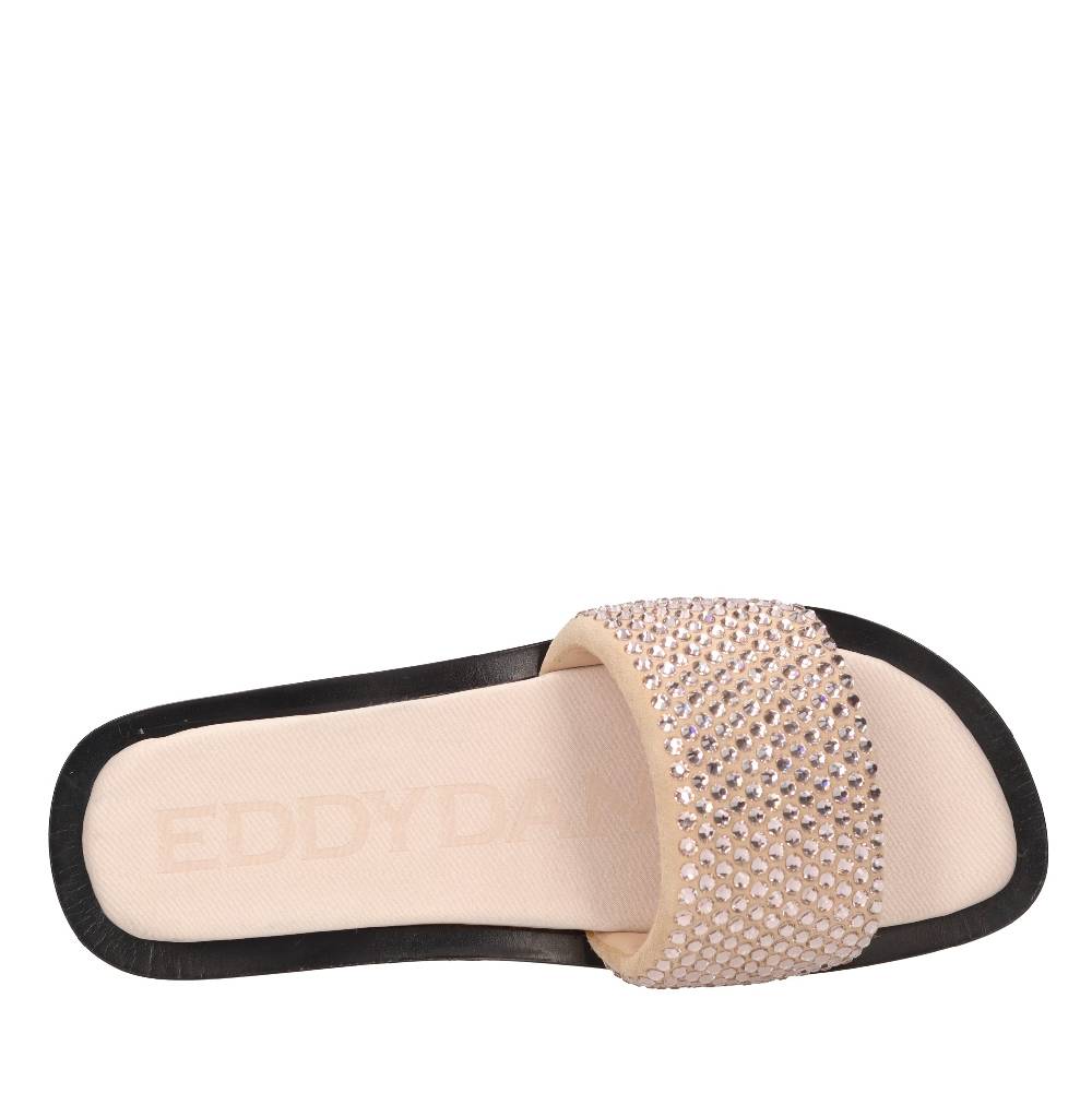 EDDY DANIELE Mules in camoscio e strass Sconto