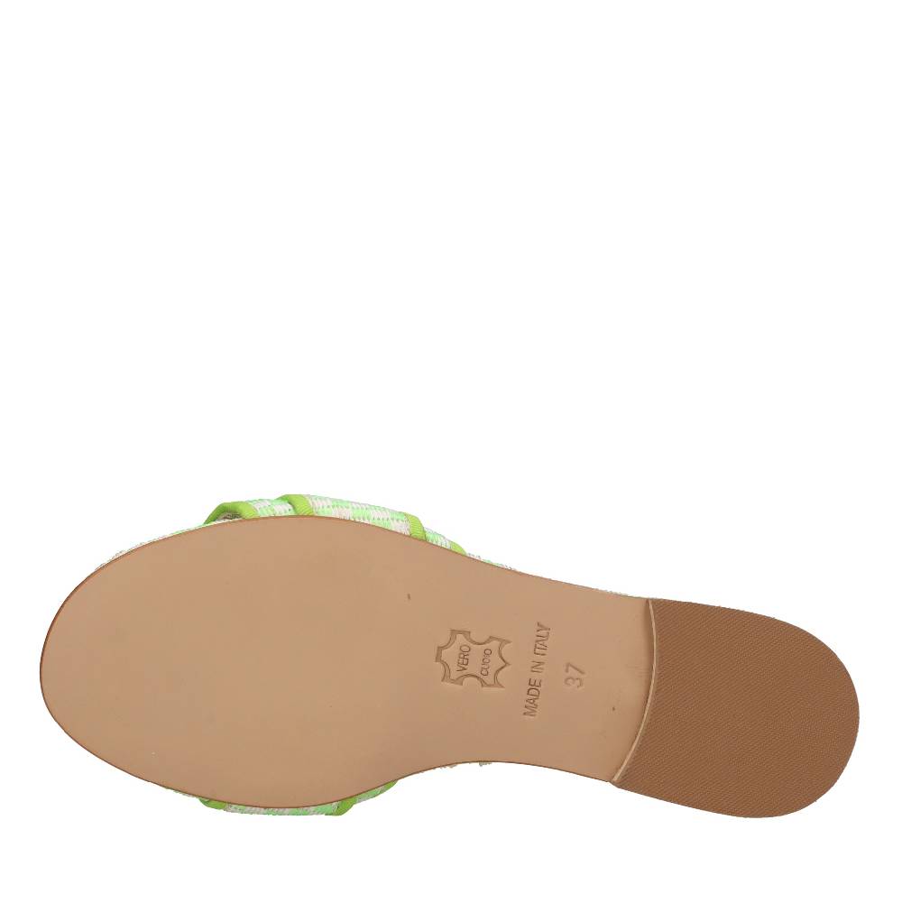 EMANUELA CARUSO Mules in rafia e tessuto Outlet