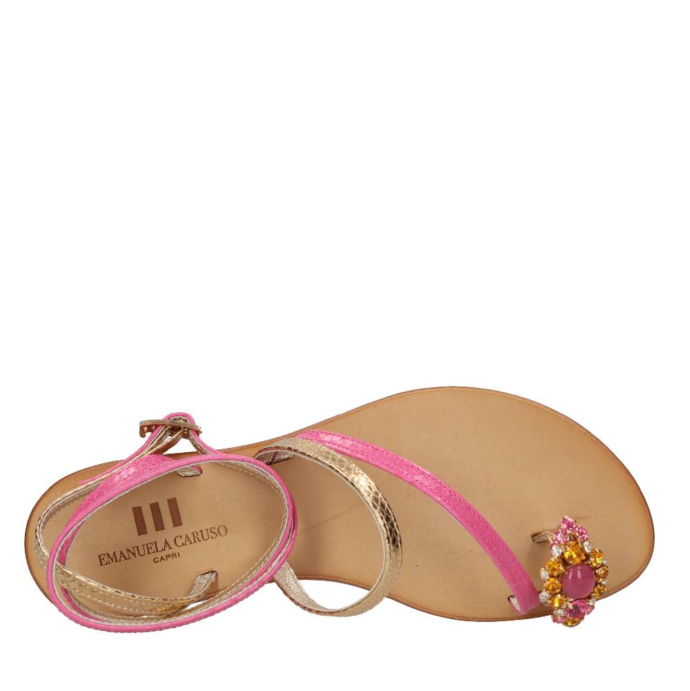 EMANUELA CARUSO Sandali flat infradito in pelle Offerte