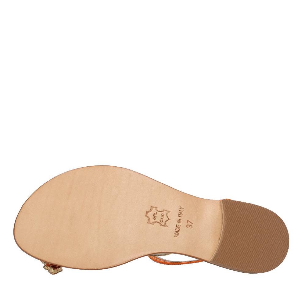 EMANUELA CARUSO Sandali flat infradito in pelle Black Friday