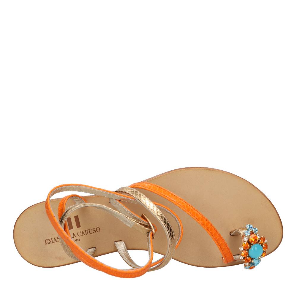 EMANUELA CARUSO Sandali flat infradito in pelle Black Friday