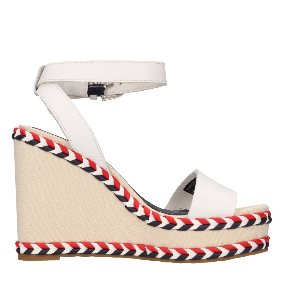 TOMMY HILFIGER Sandali con zeppa in pelle Lightning offer