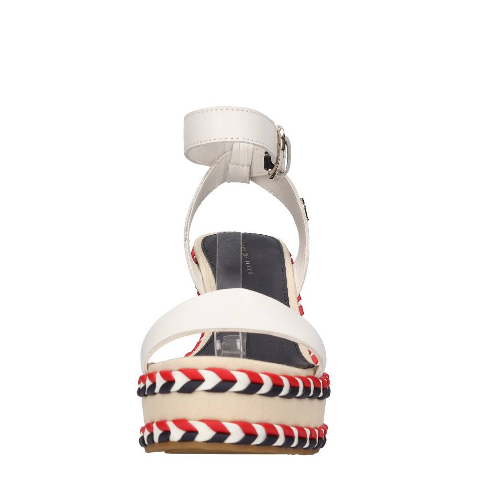 TOMMY HILFIGER Sandali con zeppa in pelle Lightning offer