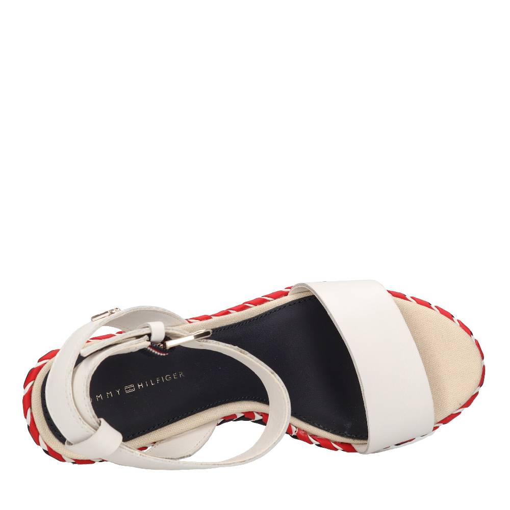 TOMMY HILFIGER Sandali con zeppa in pelle Lightning offer