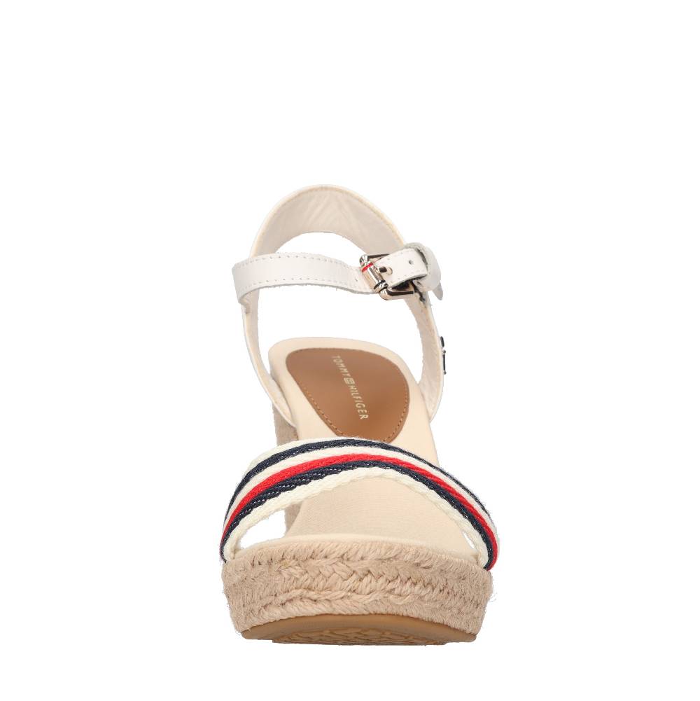 TOMMY HILFIGER Sandali con zeppa in pelle e tessuto Pezzi Unici