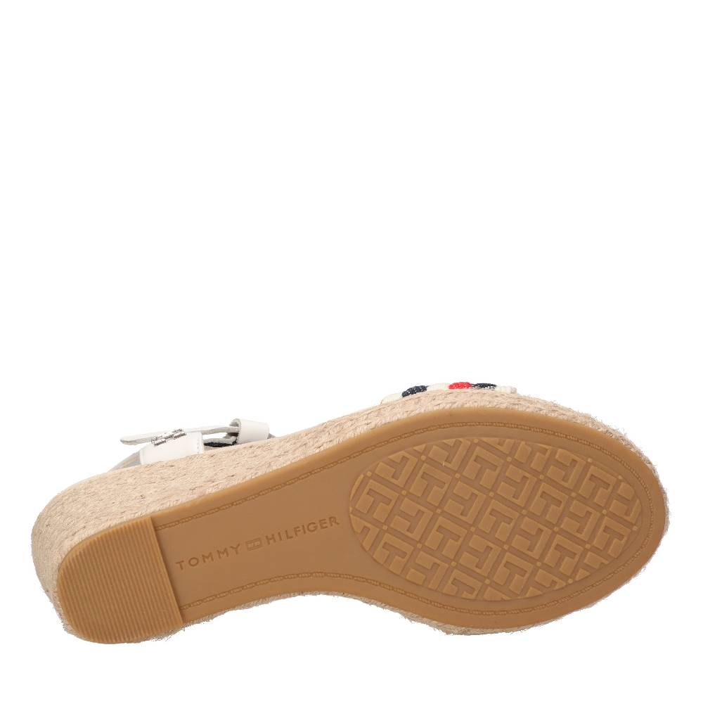 TOMMY HILFIGER Sandali con zeppa in pelle e tessuto Pezzi Unici
