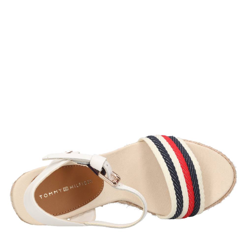 TOMMY HILFIGER Sandali con zeppa in pelle e tessuto Pezzi Unici
