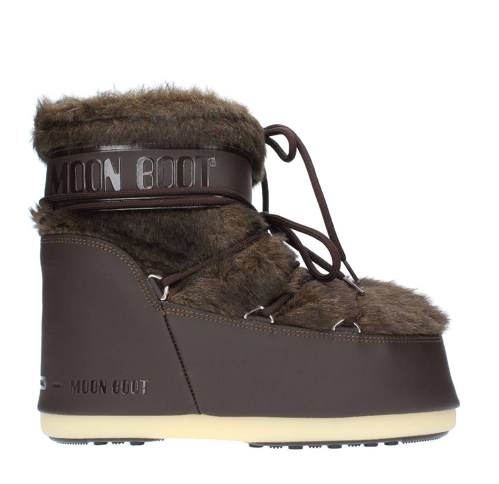 MOON BOOT Stivaletti da neve modello ICON LOW FAUX FUR MOON BOOT in gomma ed ecopelliccia Spedizione Gratuita
