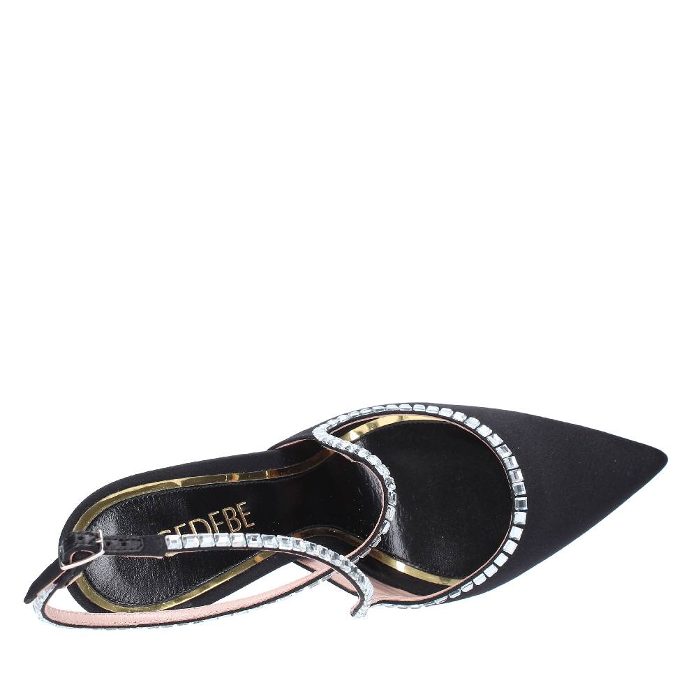GEDEBE Décolleté slingback GEDEBE modello VIOLA in raso e strass Sconto di tempo limitato