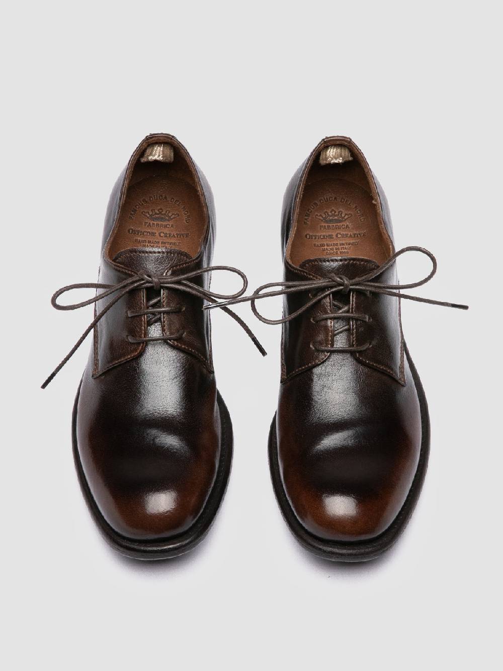 Officine Creative CALIXTE 068 Derby in Pelle Marrone Shopping Online