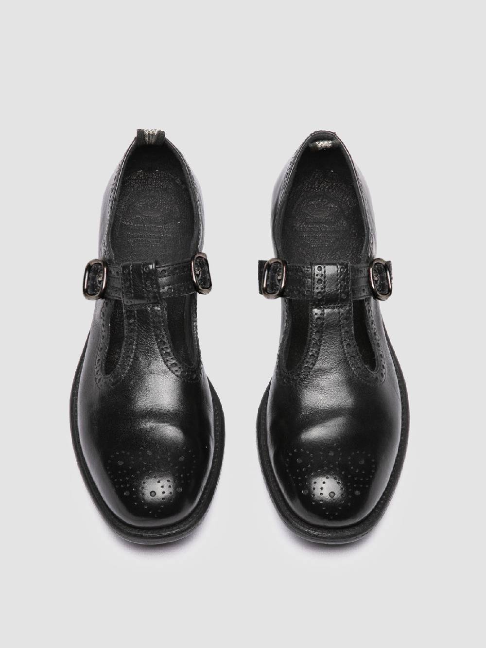 Officine Creative CALIXTE 071 Sandali T-Bar in Pelle Nera Affare Del Giorno