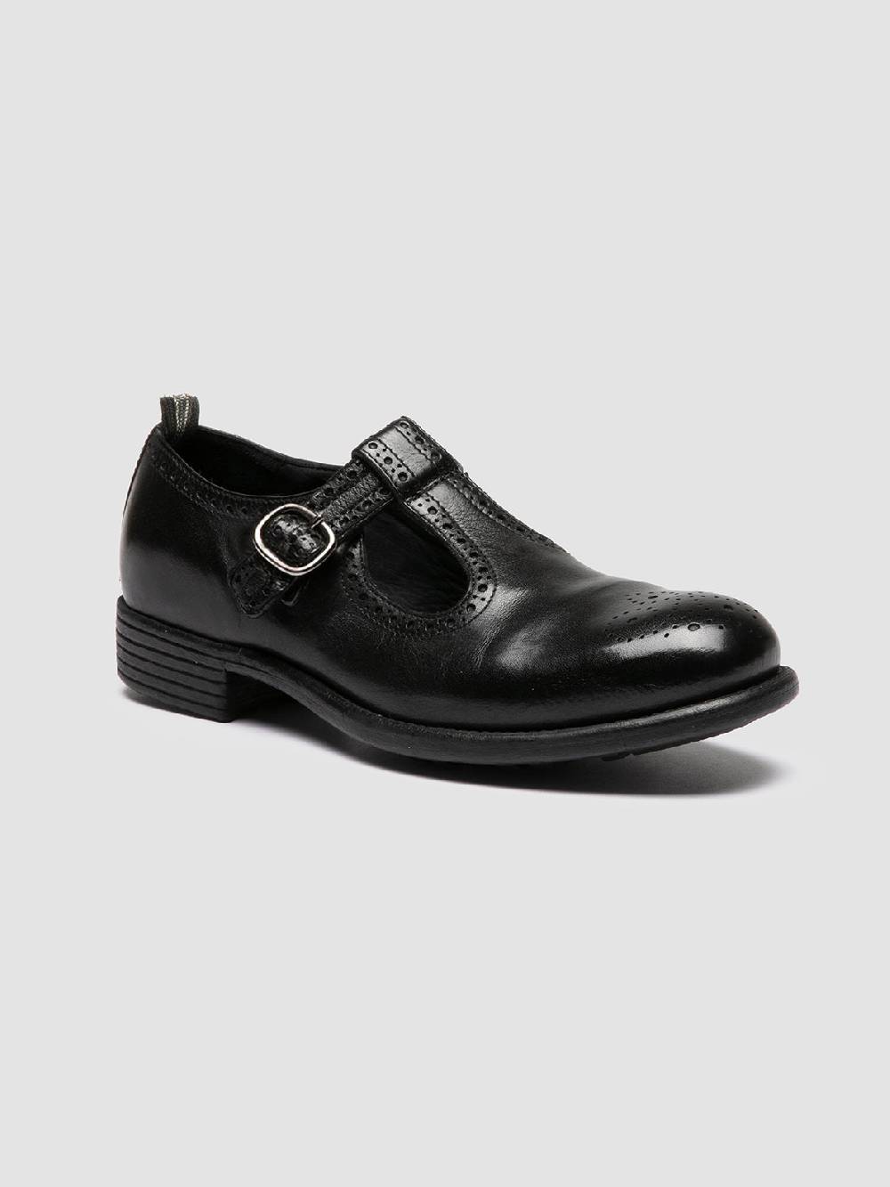 Officine Creative CALIXTE 071 Sandali T-Bar in Pelle Nera Affare Del Giorno