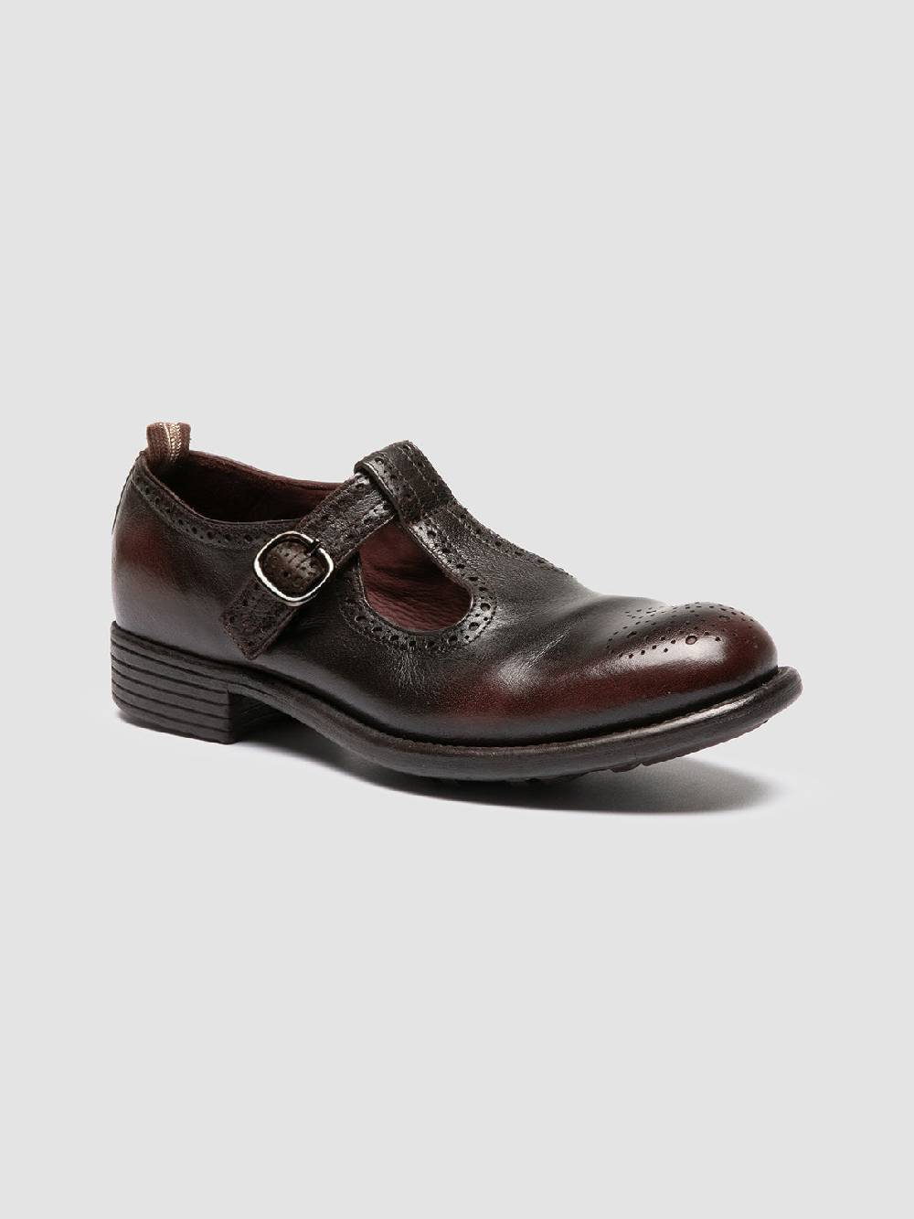 Officine Creative CALIXTE 071 Sandali T-Bar in Pelle Marrone Prezzo Ridotto