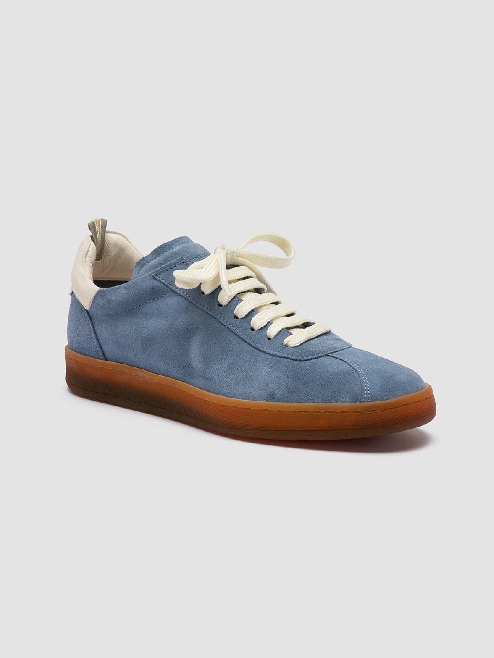 Officine Creative DESTINY 101 Sneakers Basse in Pelle e Camoscio Blu Sottocosto