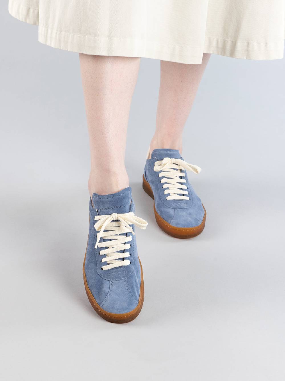 Officine Creative DESTINY 101 Sneakers Basse in Pelle e Camoscio Blu Sottocosto