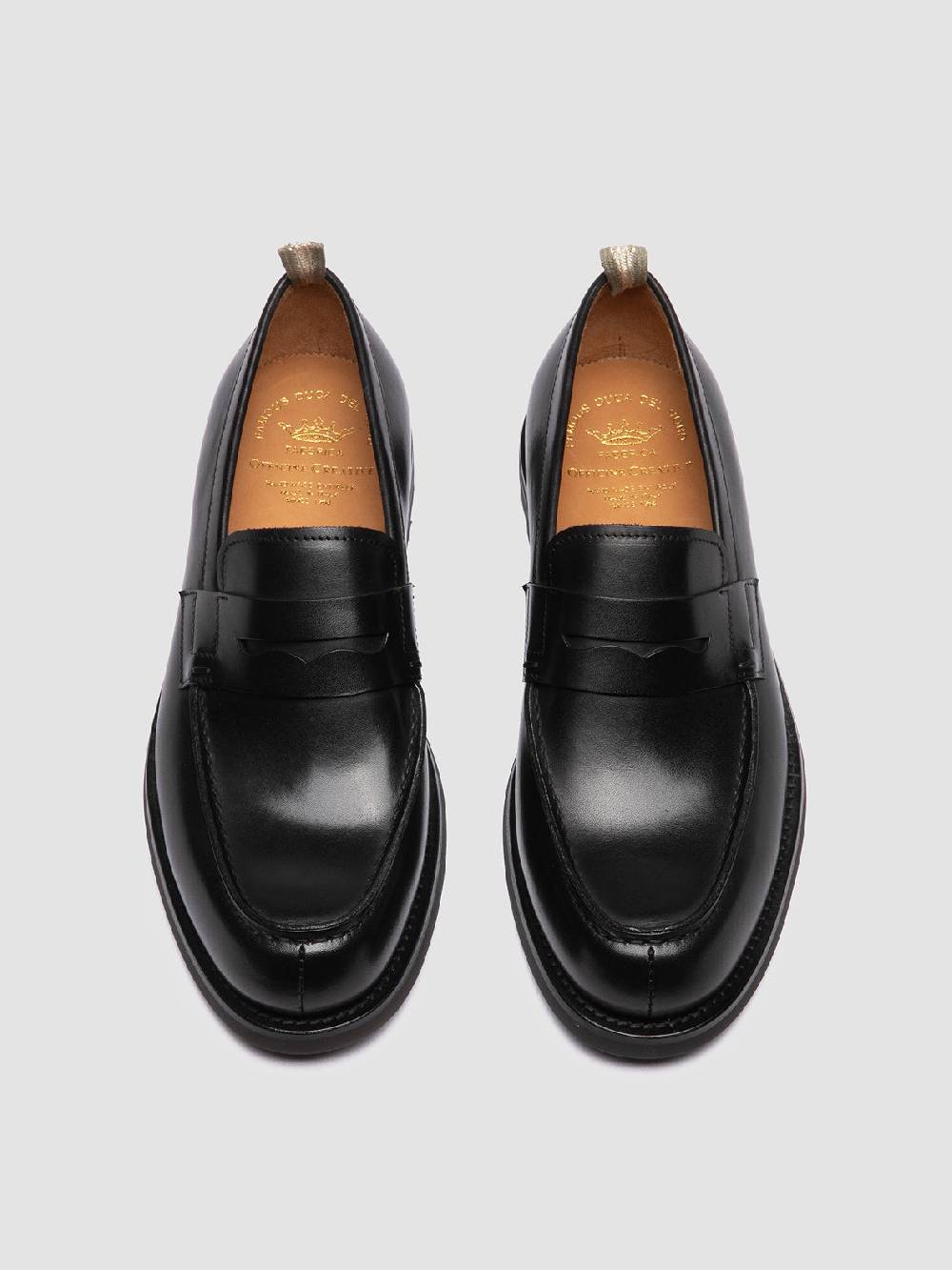 Officine Creative BELMONDO 006 Mocassini Penny in Pelle Scamosciata Nera Outlet