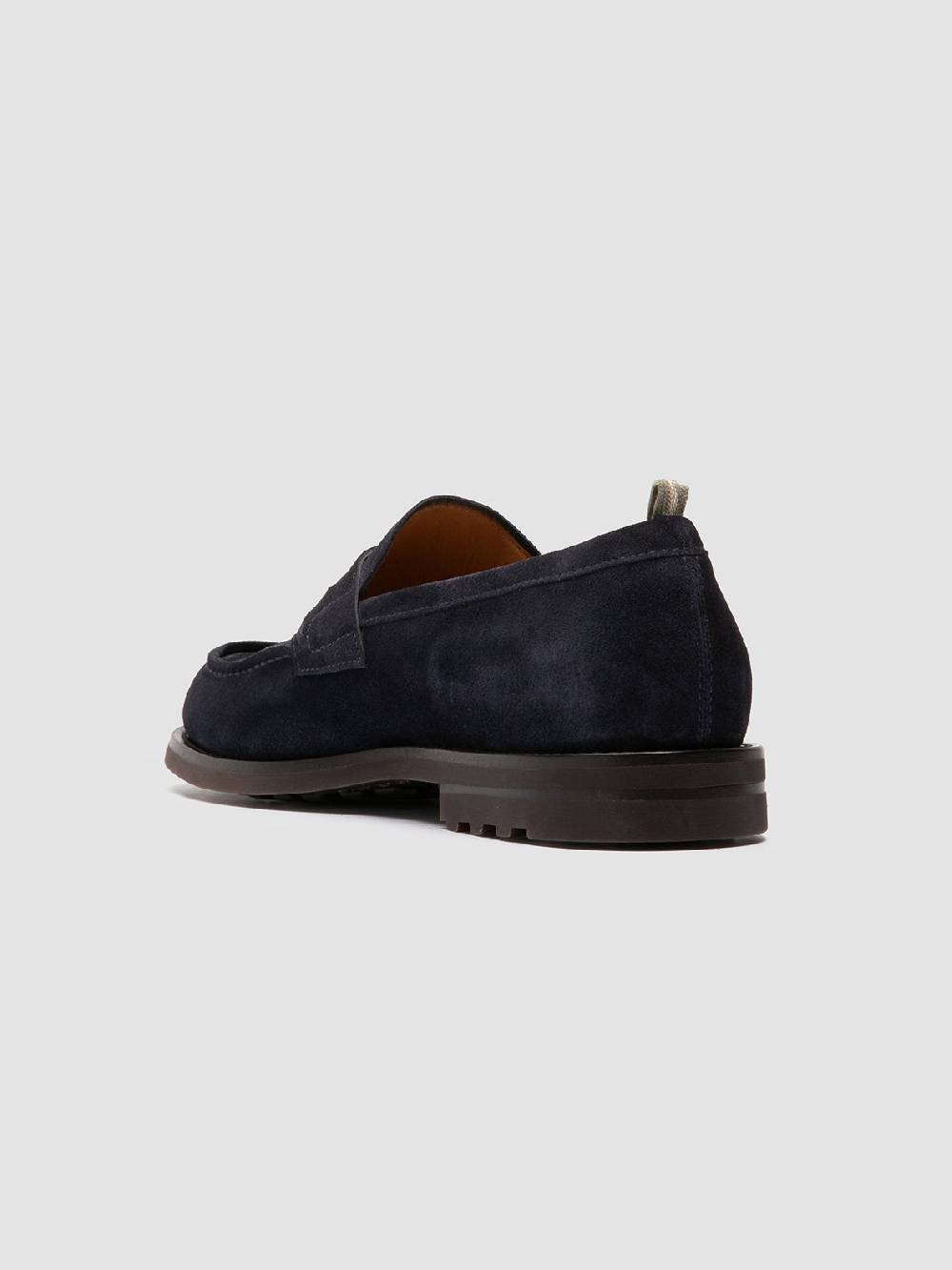Officine Creative BELMONDO 006 Mocassini Penny in Pelle Scamosciata Blu In Vendita