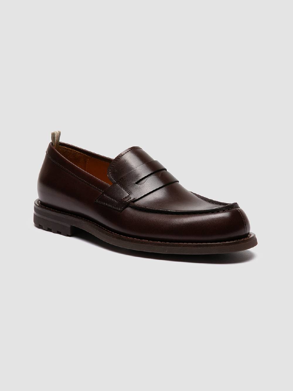 Officine Creative BELMONDO 006 Mocassini Penny in Pelle Scamosciata Marrone Saldi