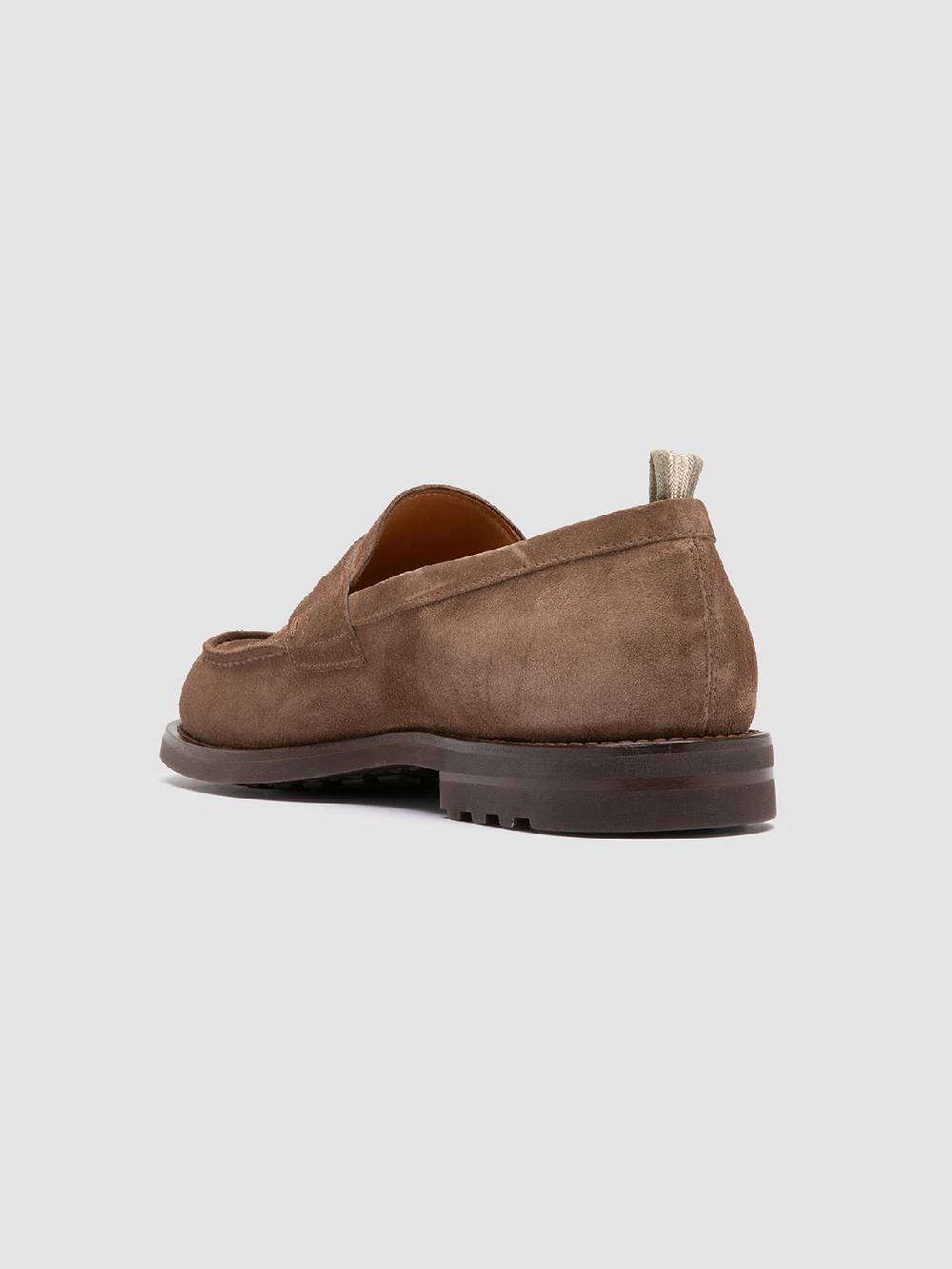 Officine Creative BELMONDO 006 Mocassini Penny in Pelle Scamosciata Tortora Offerte