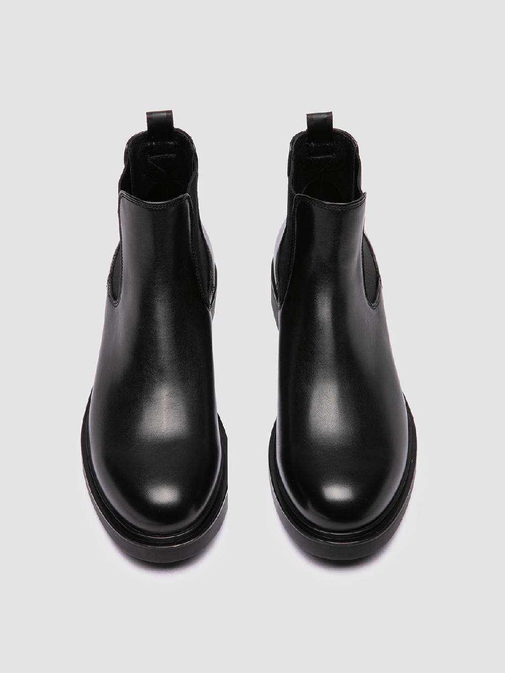 Officine Creative ENGINEER 006 Stivaletti Chelsea in Pelle Nera Saldi Di Fabbrica