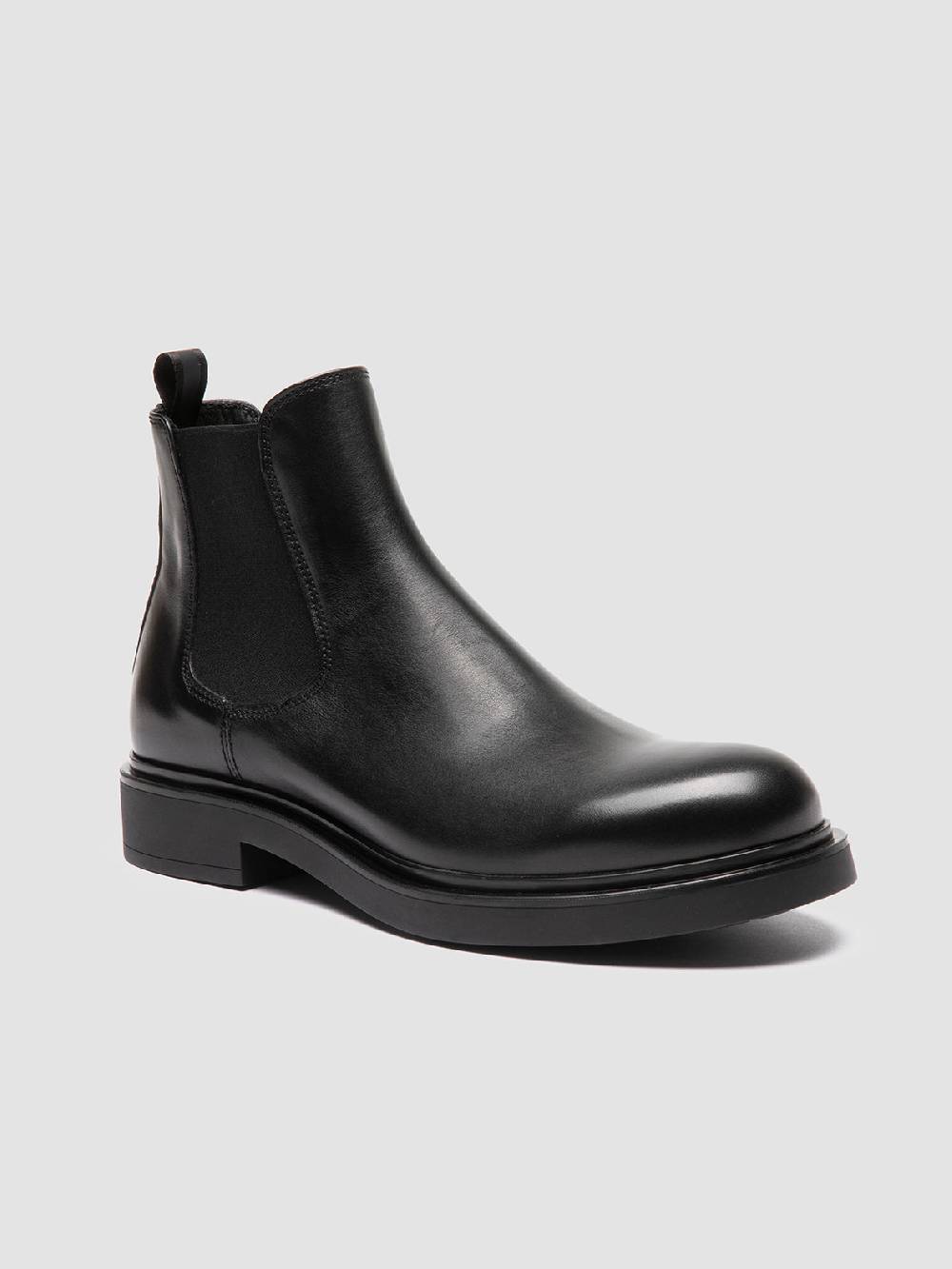 Officine Creative ENGINEER 006 Stivaletti Chelsea in Pelle Nera Saldi Di Fabbrica