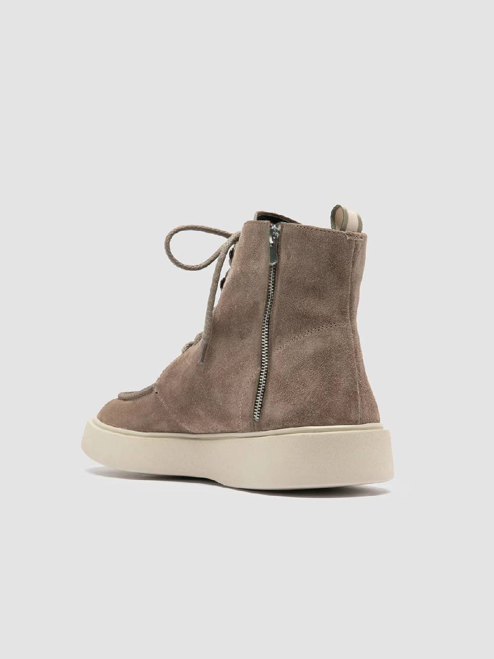 Officine Creative FRAME 004 Stivali Stringati in Pelle Scamosciata Tortora Moda
