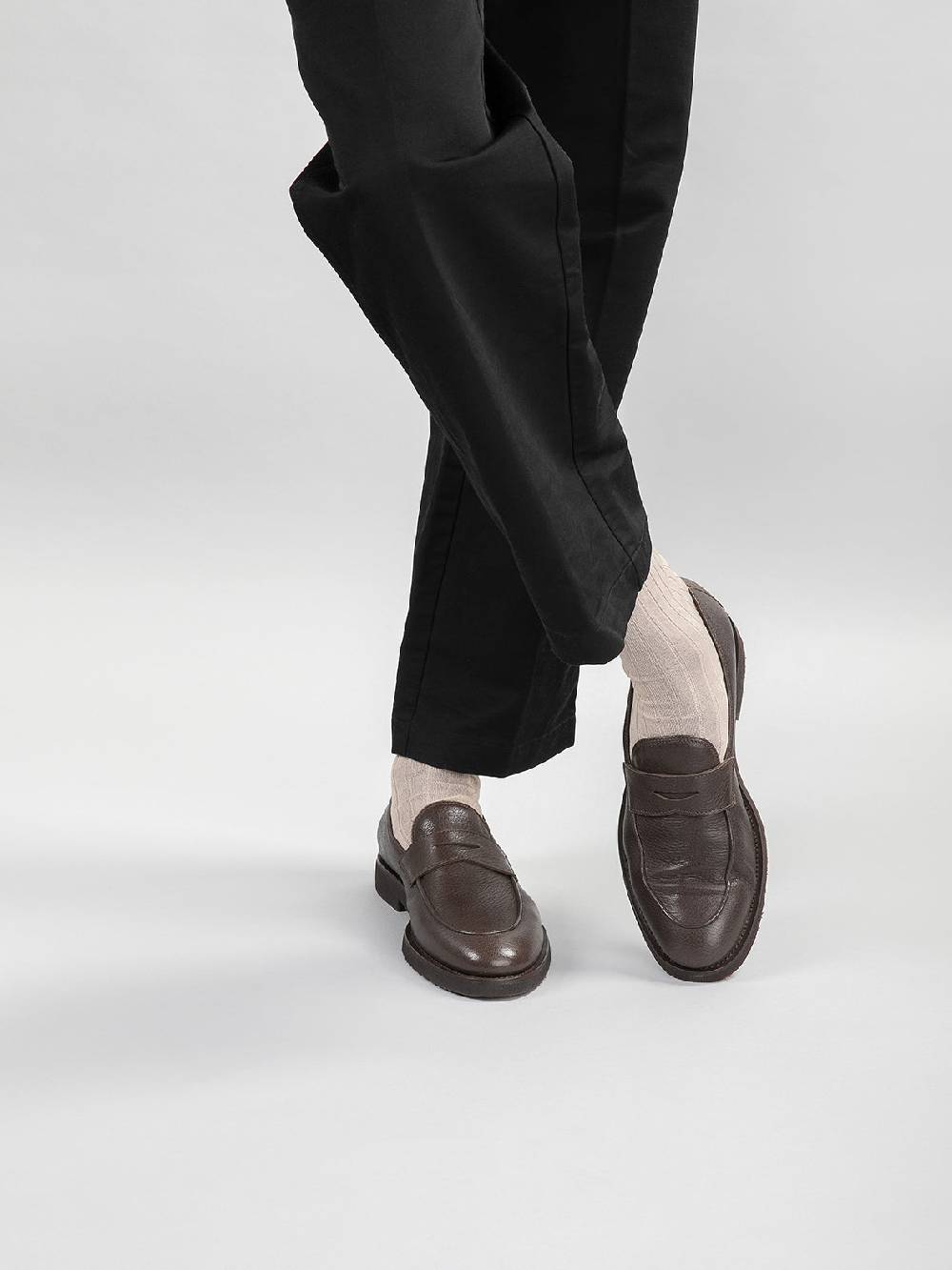 Officine Creative OPERA FLEXI 101 Mocassini Penny in Pelle Marrone Italy
