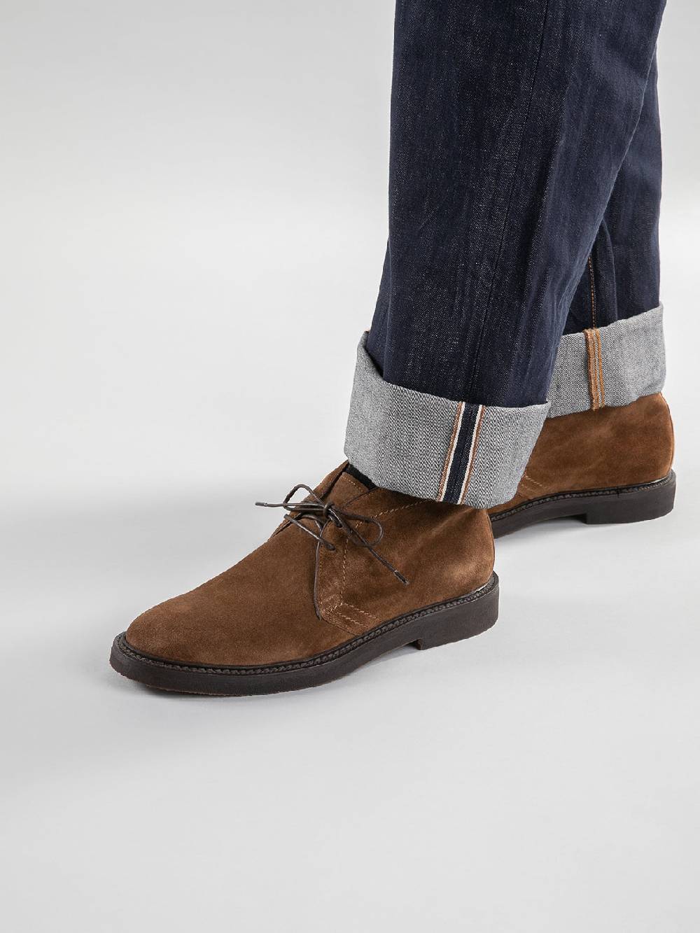 Officine Creative HOPKINS FLEXI 202 Stivali Chukka in Camoscio Marrone Qualità