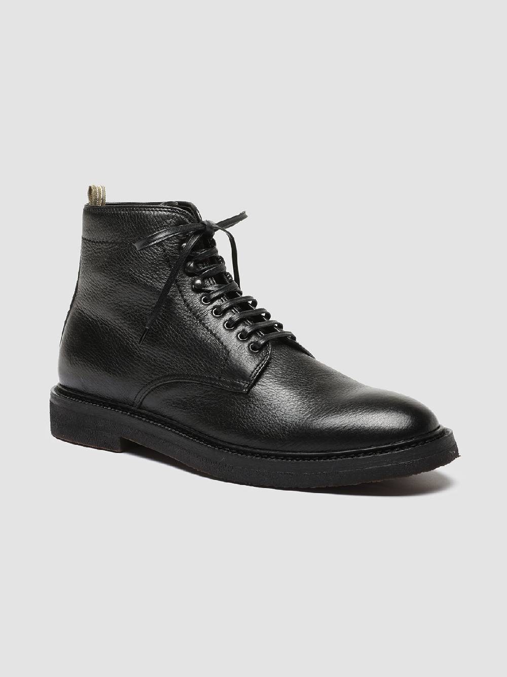 Officine Creative HOPKINS FLEXI 203 Stivaletti Stringati in Pelle Nera Promozione