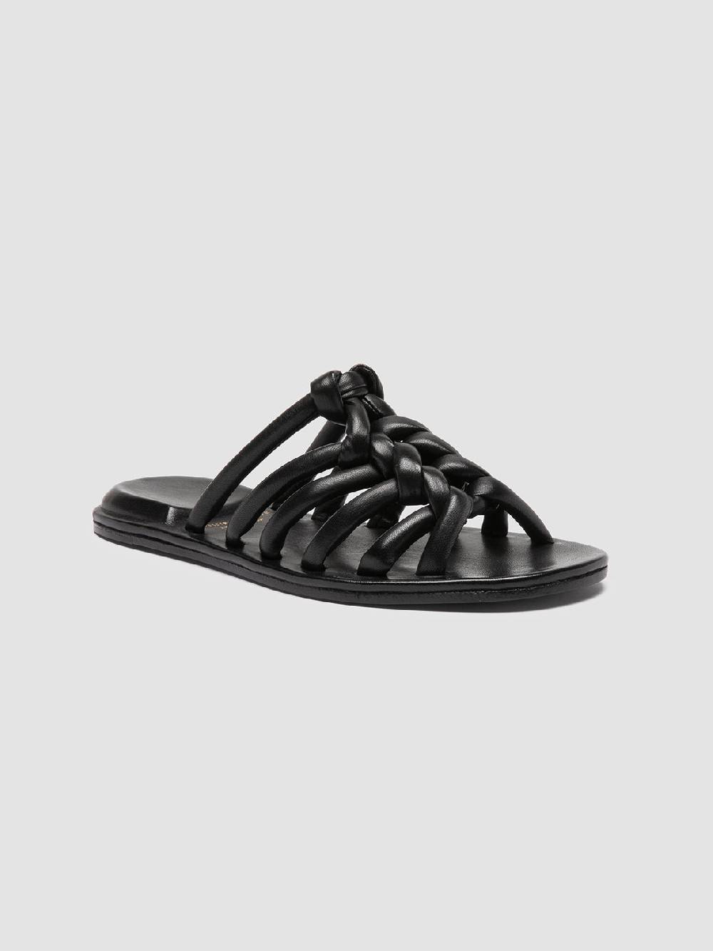 Officine Creative CYBILLE 016 Sandali Slide in Pelle Nera Fino Al -60%