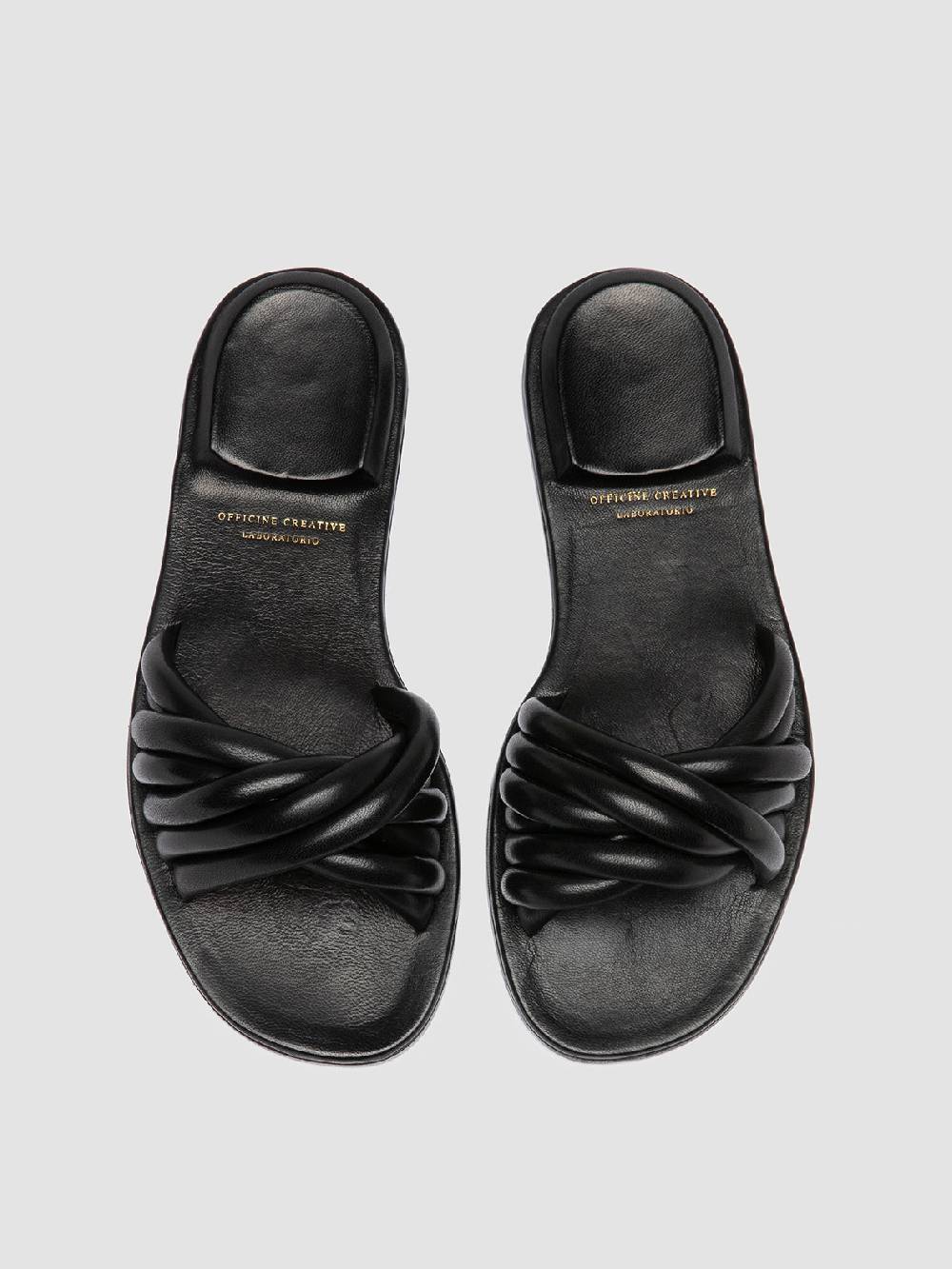 Officine Creative CYBILLE 006 Sandali in Pelle Nera Sottocosto